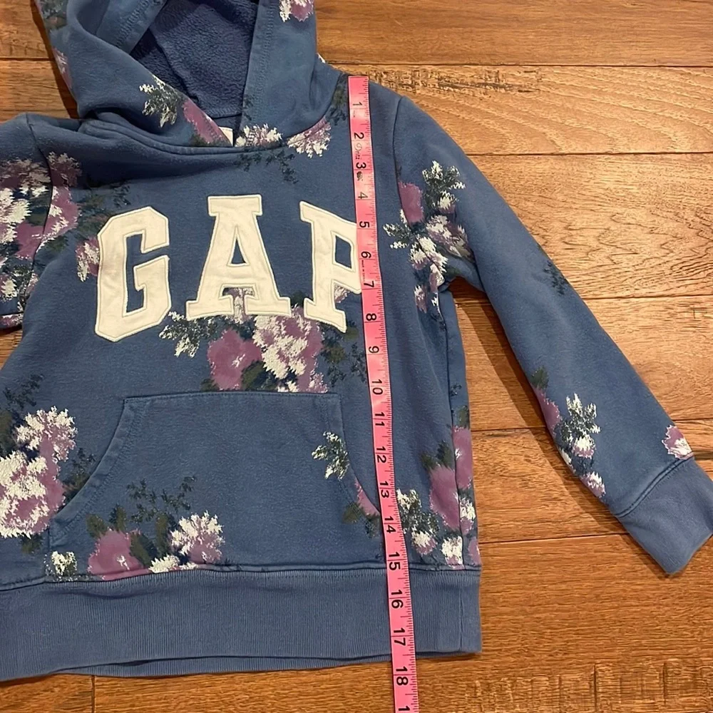 Gap Kids Girls Hooded Flowered Sweatshirt- Size Small